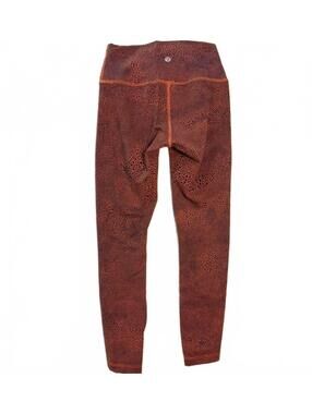LULULEMON WOMENS 4 HIGH-RISE 7/8 CROP LEGGINGS Rust Animal Print ATHLEISURE NWOT